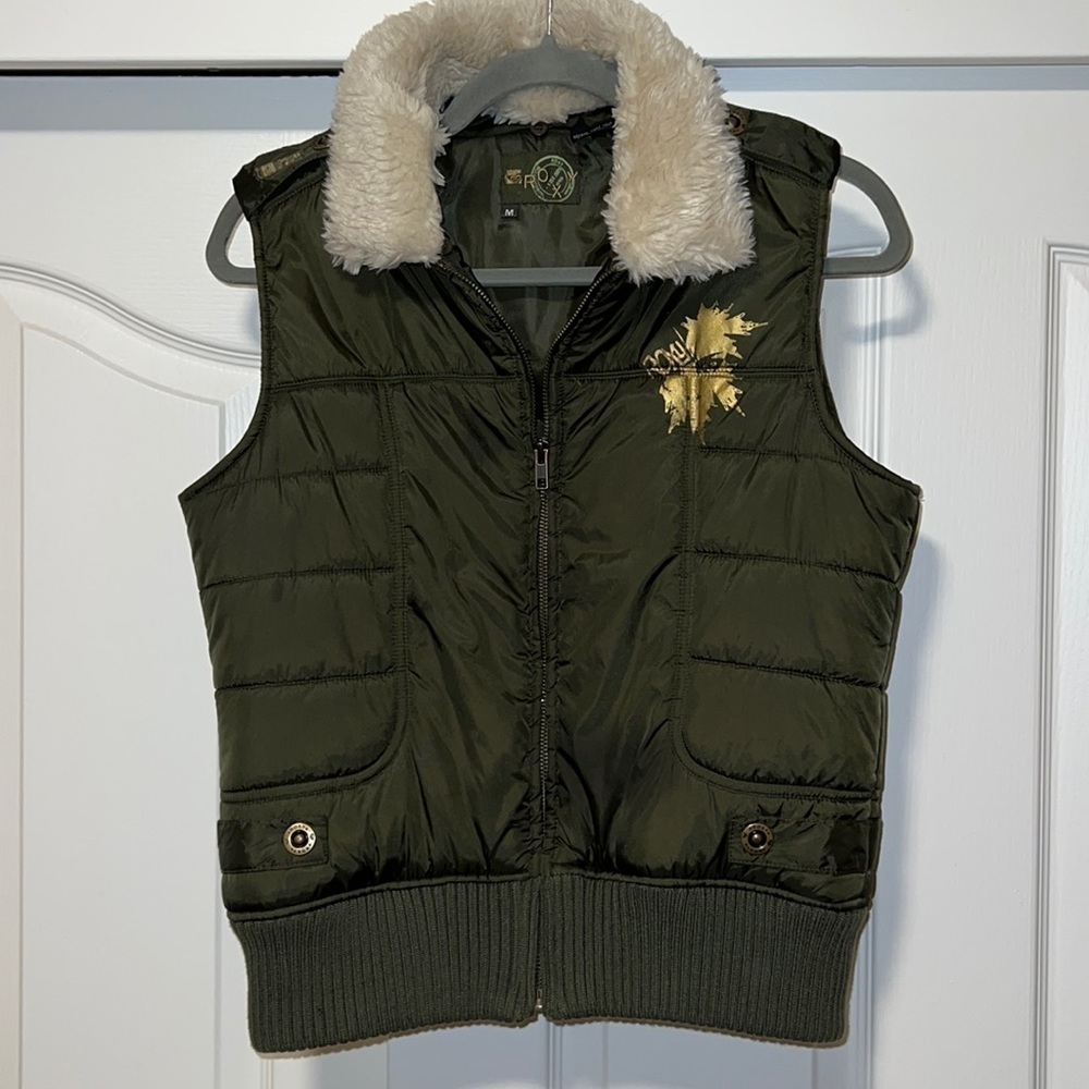 ROXY Olive puffer vest - Like New